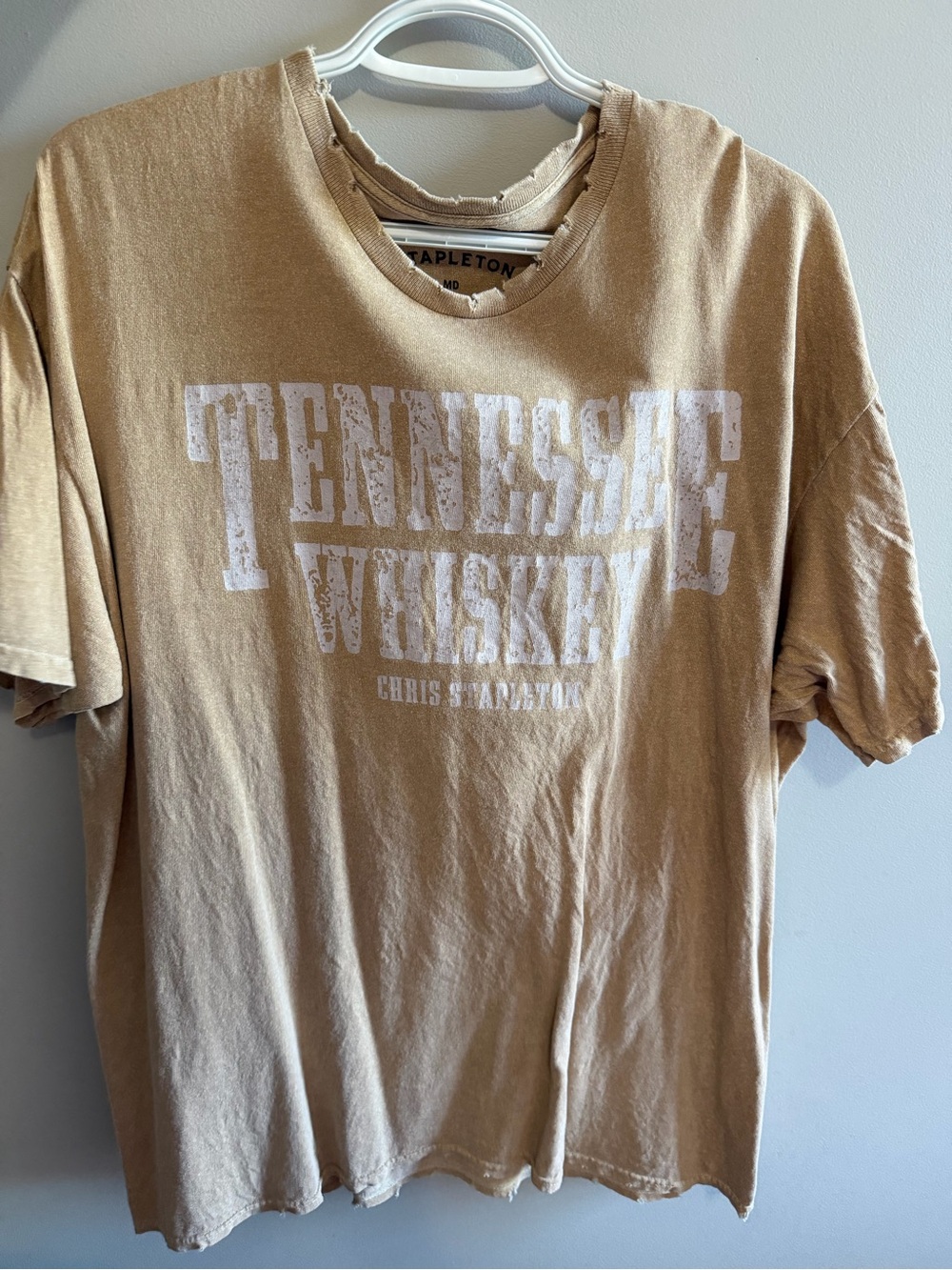 Oversized Chris Staple Tennessee Whiskey Graphic Tee - Tan